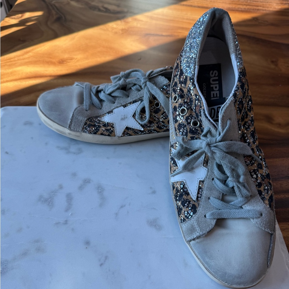 Golden Goose Glitter Leopard Private Edition SuperStar Sneakers